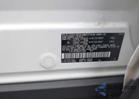 2020 Toyota Rav4 Le из США, поврежденный, VIN 2T3F1RFV8LW112009